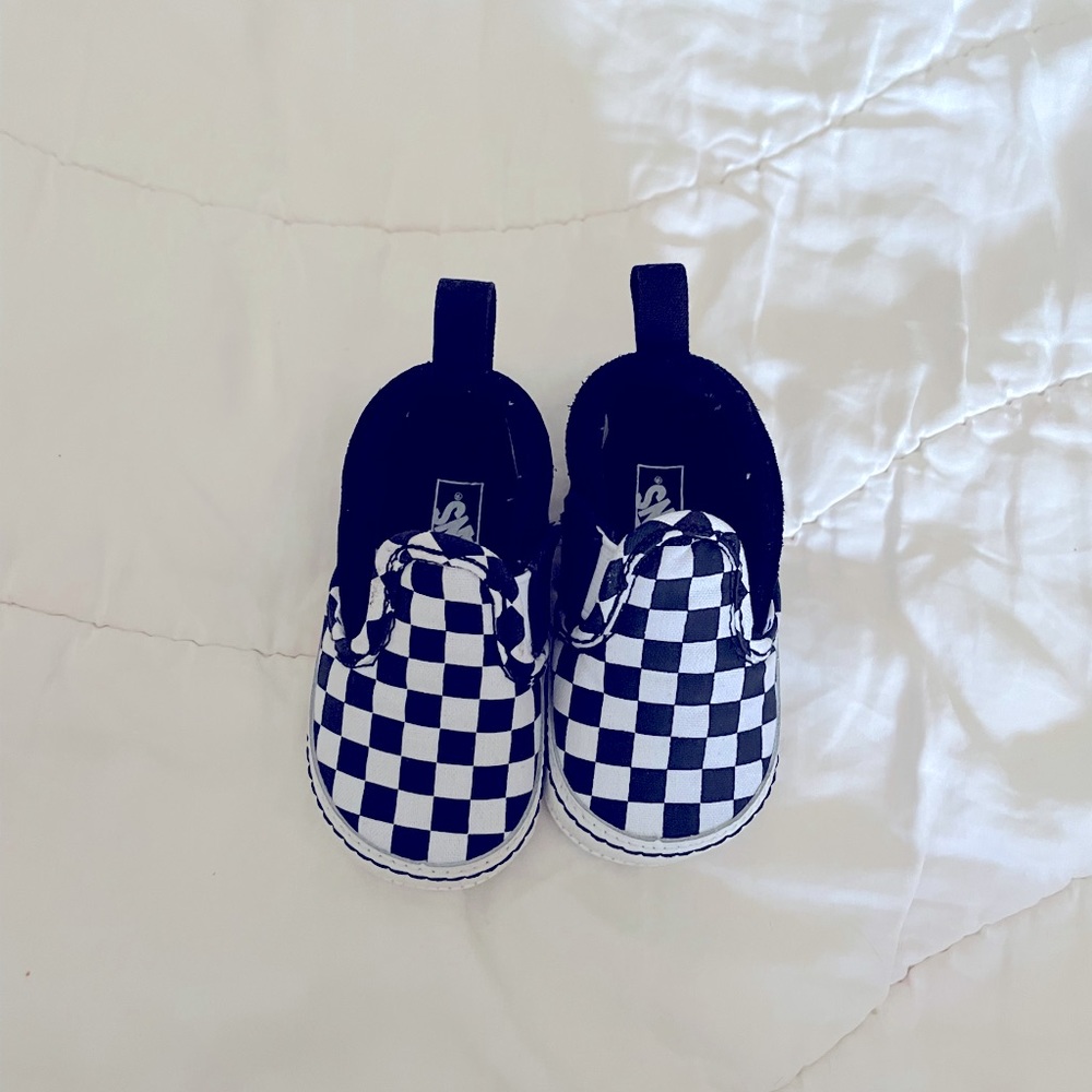 Vans checkered slip ons for infant